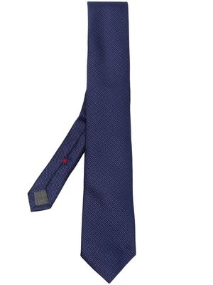 Brunello Cucinelli textured pointed-tip tie - Blue