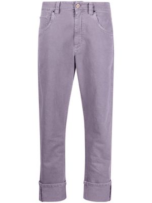 Brunello Cucinelli turn-up cuffs jeans - Purple