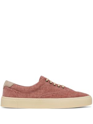 Brunello Cucinelli twill lace-up sneakers - Red