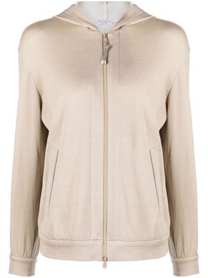 Brunello Cucinelli two-pocket zip-up hoodie - Neutrals