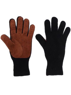 Brunello Cucinelli two-tone cashmere gloves - Black