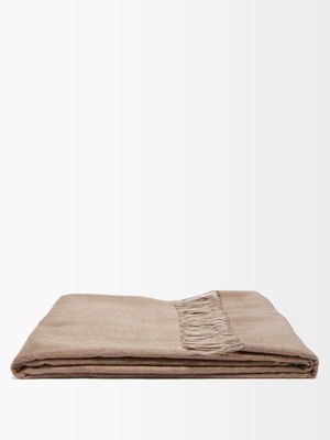 Brunello Cucinelli - Two-tone Tasselled Silk Blanket - Beige