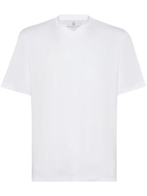 Brunello Cucinelli V-neck short-sleeve T-shirt - White