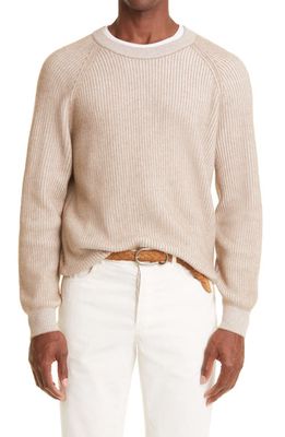 Brunello Cucinelli Vanise Rib Cashmere Sweater in Cc397-Brown
