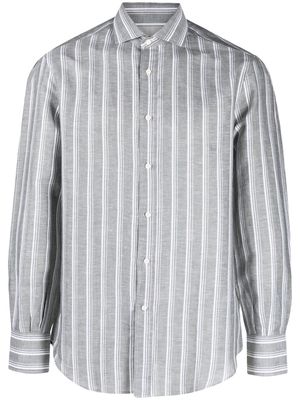 Brunello Cucinelli vertical-stripe long-sleeve shirt - Grey