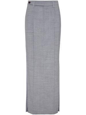 Brunello Cucinelli virgin-wool maxi skirt - Grey