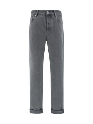 Brunello Cucinelli Washed Gray Five-pocket Denim