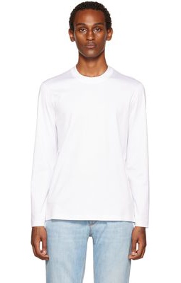 Brunello Cucinelli White Cotton Long Sleeve T-Shirt