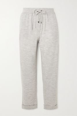 Brunello Cucinelli - Wool And Cashmere-blend Track Pants - Gray