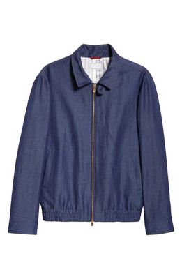 Brunello Cucinelli Wool & Linen Twill Jacket in C189 Denim