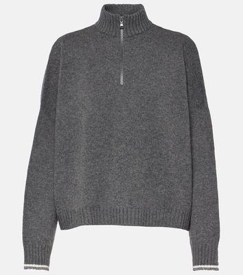 Brunello Cucinelli Wool and silk-blend half-zip sweater