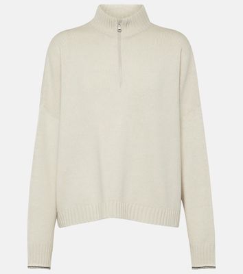 Brunello Cucinelli Wool, cashmere, and silk half-zip sweater