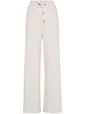 Brunello Cucinelli wool-cashmere wide-leg trousers - White