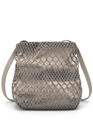 Brunello Cucinelli woven buckeet bag - Neutrals