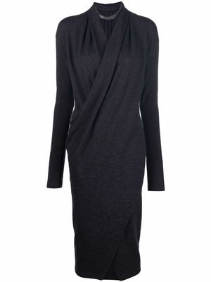 Brunello Cucinelli wrap-front knitted dress - Black