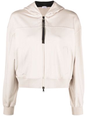 Brunello Cucinelli zip-fastening hooded jacket - Neutrals