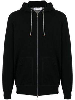 Brunello Cucinelli zip-front cashmere hoodie - Black