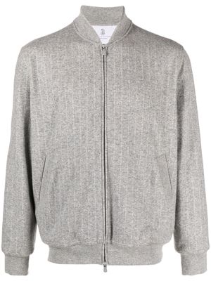 Brunello Cucinelli zip-up cashmere-blend cardigan - Grey