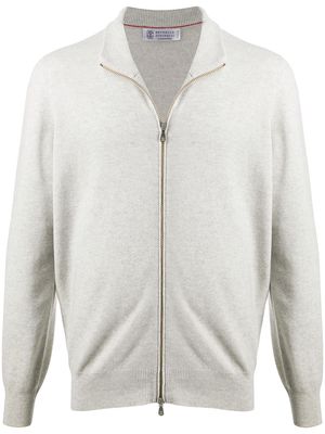 Brunello Cucinelli zip-up cashmere sweater - Grey