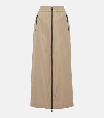 Brunello Cucinelli Zip-up taffeta maxi skirt