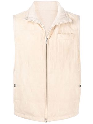 Brunello Cucinelli zipped-up padded vest - Neutrals