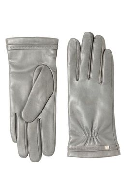 Bruno Magli Classic Leather Gloves in Grey