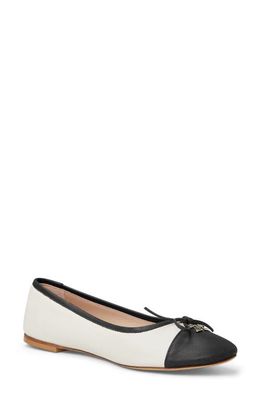 Bruno Magli Donatella Cap Toe Ballet Flat in Black/Cream