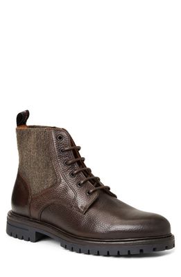 Bruno Magli Hunter Stretch Lace-Up Leather Boot in Dark Brown