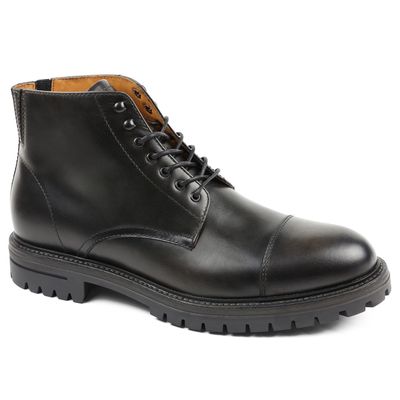 Bruno Magli Men's Hollis Lace Up Leather Boot in Dark Grey Calf