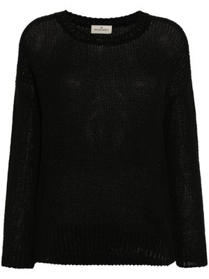 Bruno Manetti chunky-knit crew-neck jumper - Black