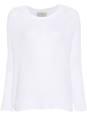 Bruno Manetti crew-neck open-knit jumper - White