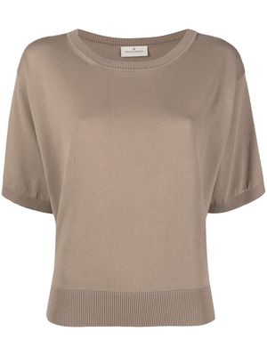 Bruno Manetti fine-knit short-sleeve top - Brown