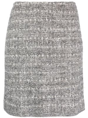 Bruno Manetti mid-rise tweed miniskirt - Grey