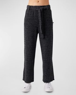 Brushed Boucle Cropped Tie Pants