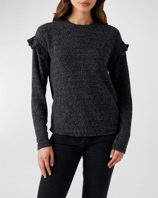 Brushed Boucle Flounce Pullover