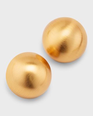 Brushed Gold-Plated Clip-On Earrings