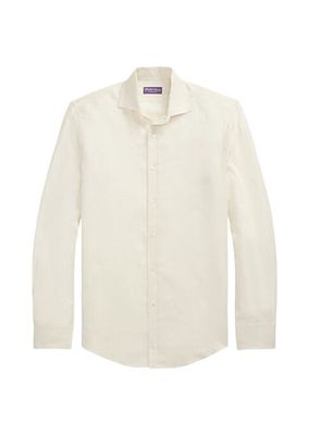Brushed Linen Long-Sleeve Sport Shirt