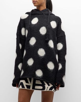 Brushed Spots Knit Hoodie
