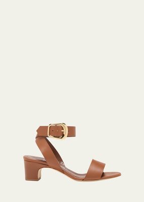 Brutas Leather Ankle-Strap Sandals
