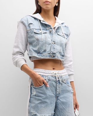 Bryce Cropped Hooded Combo Jacket