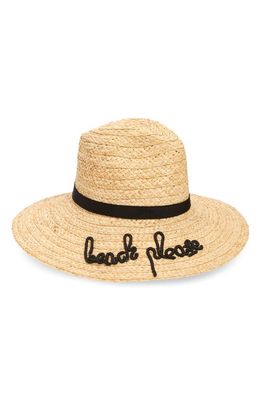 btb Los Angeles Beach Please Straw Sun Hat in Natural/Black