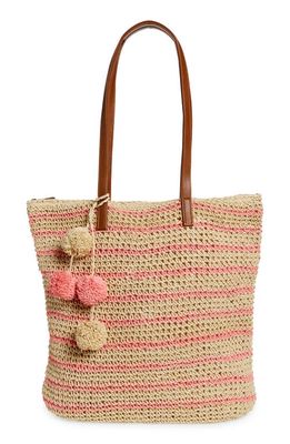 btb Los Angeles Lucy Tote in Natural/Pink