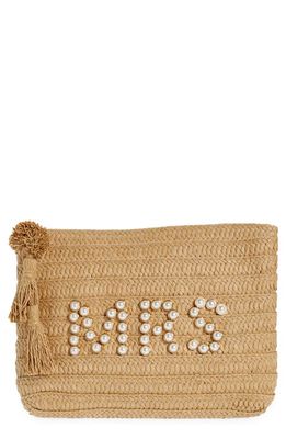 btb Los Angeles Mrs Pearly Bead Clutch in Sand/White