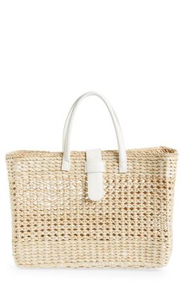 btb Los Angeles Oversize Jules Rattan Tote in Natural White