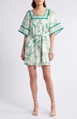 BTFL-life Print Belted Minidress in Green Multi 