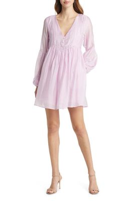 BTFL-life Tessia Long Sleeve Linen Dress in Lilac