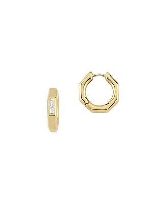 Bubble 18K Yellow Gold & 0.4 TCW Diamond Large Geometric Hoop Earrings