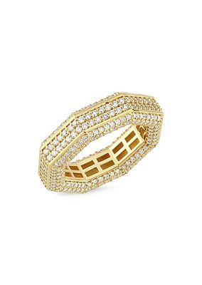 Bubble 18K Yellow Gold & 2.93 TCW Diamond Octagonal Ring