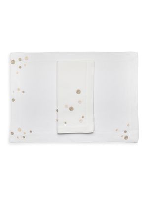 Bubble Dot Napkin & Placemat Set - White Safari Natural - White Safari Natural