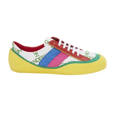 Bubble low top leather & canvas sneakers